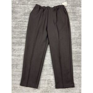 Classic Collection Pants Womens 16 Short Brown Elastic Waist Pull On NWT